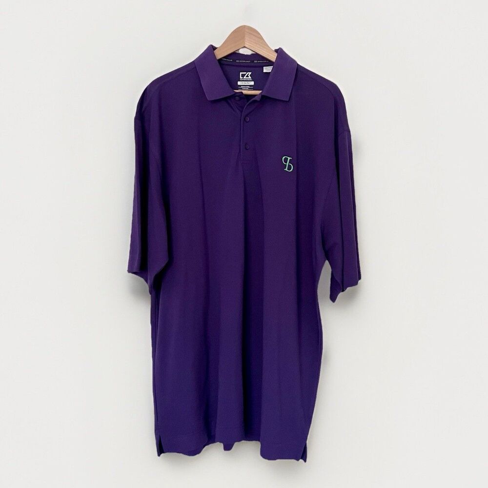 Cutter & Buck Men’s DryTec Trevor Dark Purple Polo Shirt Size XXL Easter Spring